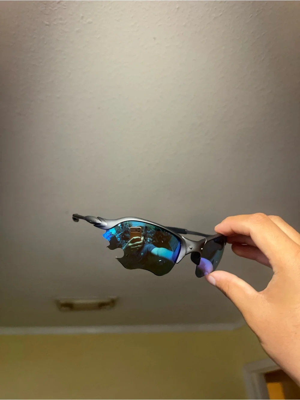 Blue Mirrored Sport Sunglasses - Lightweight Performance Oakley